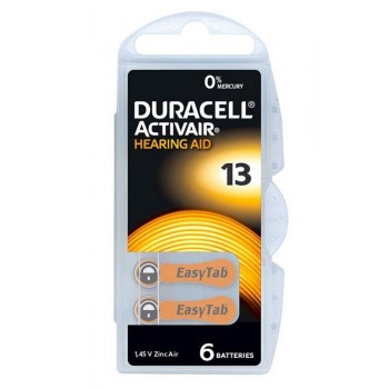 Duracell ZA13 zinc air Hearing Aid 1.45V