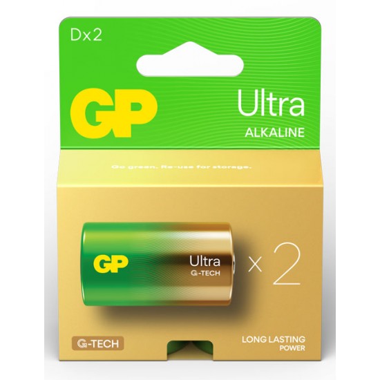 GP Ultra αλκαλική μπαταρία D - LR20 10 Years Design Life