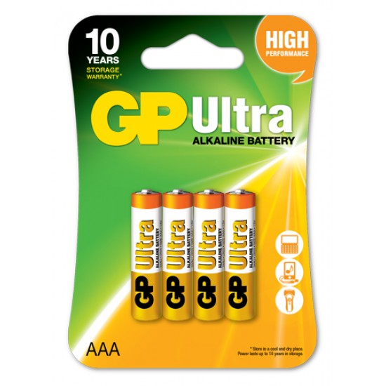 GP Ultra alkaline AAA - LR03 10 Years Design Life GP Ultra alkaline AAA - LR03 10 Years Design Life