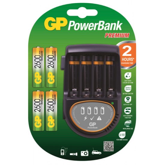GP PB50 charger with 4 batteries AA 2600 mAh GP PB50 charger with 4 batteries AA 2600 mAh