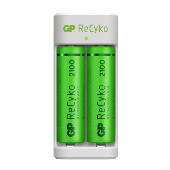 GP Recyko USB charger with 2 batteries AA 2100 mAh 1.2V