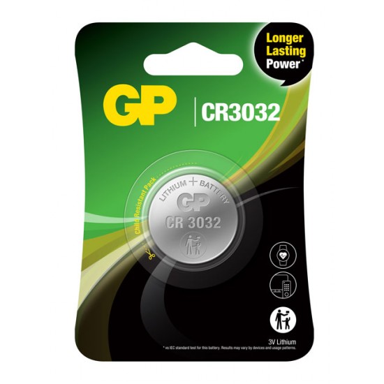 GP CR3032 Lithium button cell 3V GP CR3032 Lithium button cell 3V
