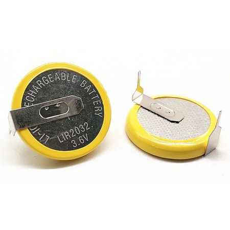 LIR2032 Μπαταρία λιθίου 3.6V 40mAh με λαμάκι LIR2032 Μπαταρία λιθίου 3.6V 40mAh με λαμάκι