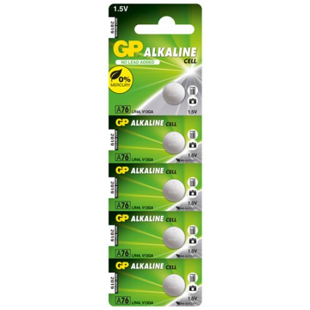 GP Α76 αλκαλική μπαταρία 1.5V (LR44) GP Α76 αλκαλική μπαταρία 1.5V (LR44)