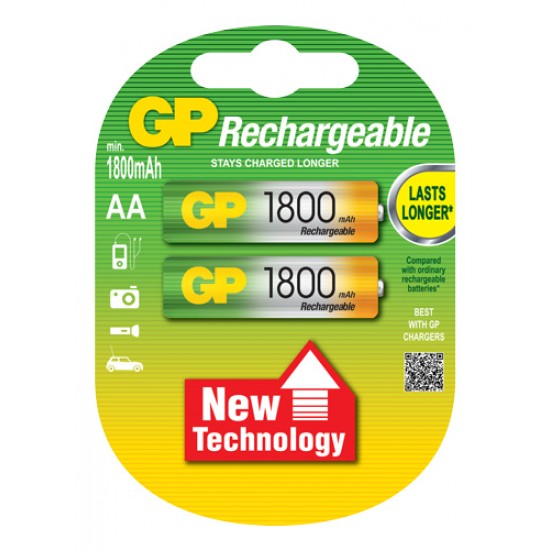 GP rechargeable battery NiMh AA 1800 mAh 1.2V GP rechargeable battery NiMh AA 1800 mAh 1.2V