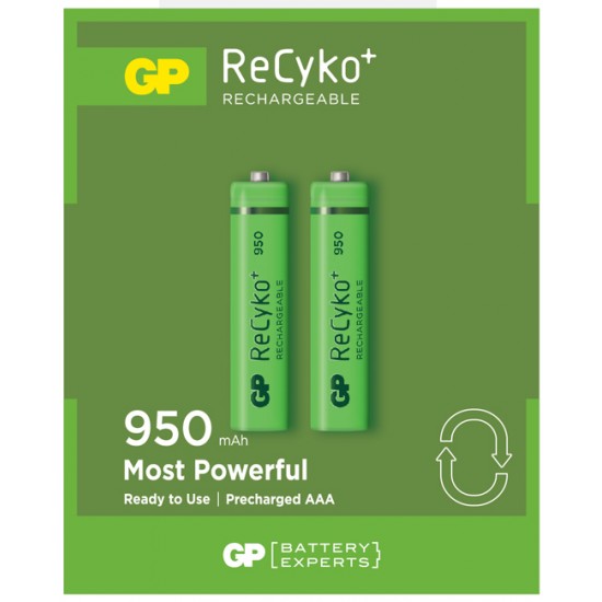 GP Recyko rechargeable battery NiMh AAA 950mAh 1.2V GP Recyko rechargeable battery NiMh AAA 950mAh 1.2V