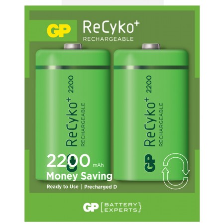GP Recyko επαναφορτιζόμενες μπαταρίες D 2200 mAh NiMh 1.2V GP Recyko επαναφορτιζόμενες μπαταρίες D 2200 mAh NiMh 1.2V