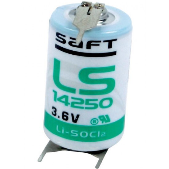 Saft LiSoCl2 battery LS14250 3PF 1/2AA 3.6V