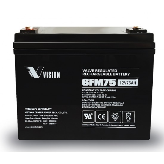 VISION Lead Acid Battery 12V 75Ah for UPS VISION Lead Acid Battery 12V 75Ah for UPS