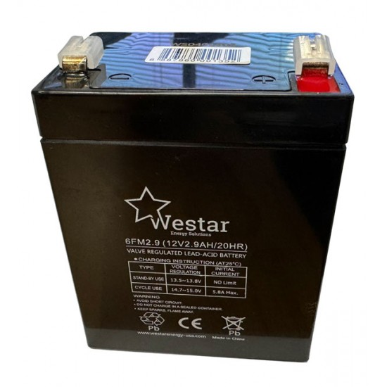 Westar 6FM2.9 Μπαταρία Μολύβδου 12V 2.9Ah Deep Cycle για UPS