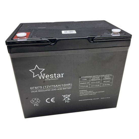 WESTAR Lead Acid Battery 12V 75Ah for UPS