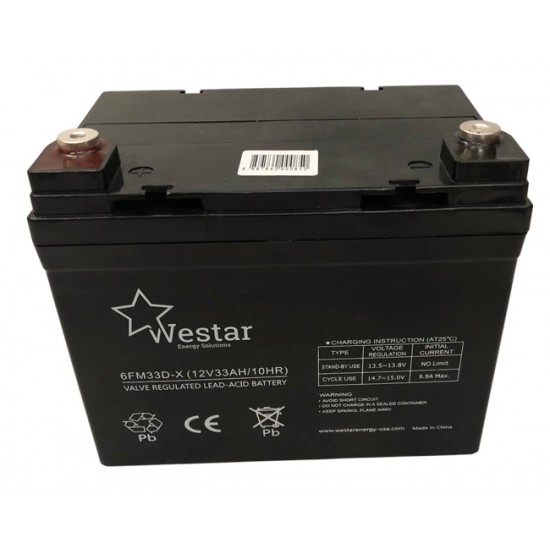 Westar Lead Acid Battery FM 12V 33Ah for UPS (6FM33)