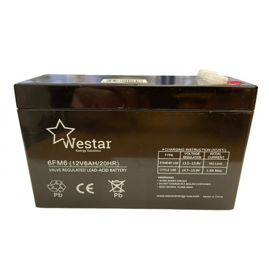 Westar Lead Acid battery 12V 6Ah (6FM6)