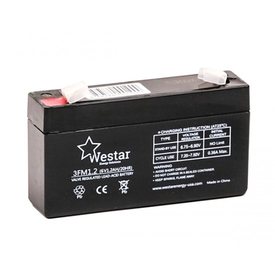 Westar μπαταρία μολύβδου FM 6V 1.2Ah (3FM1.2)