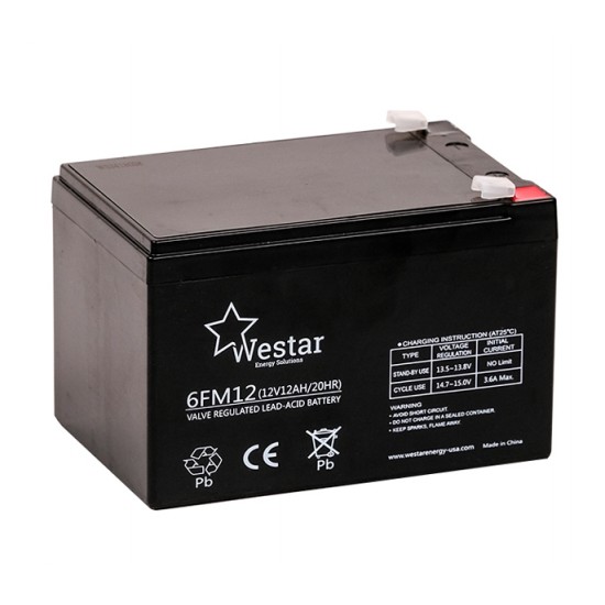 Westar Lead Acid battery FM 12V 12Ah with 10 Years Design Life (6FM12)