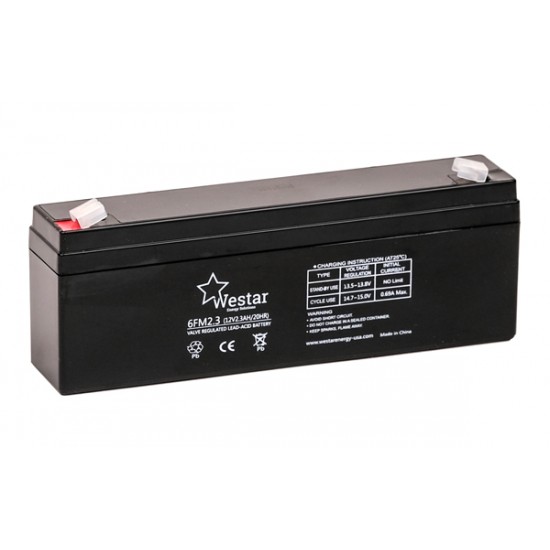 Westar μπαταρία μολύβδου FM 12V 2.3Ah (6FM2.3)