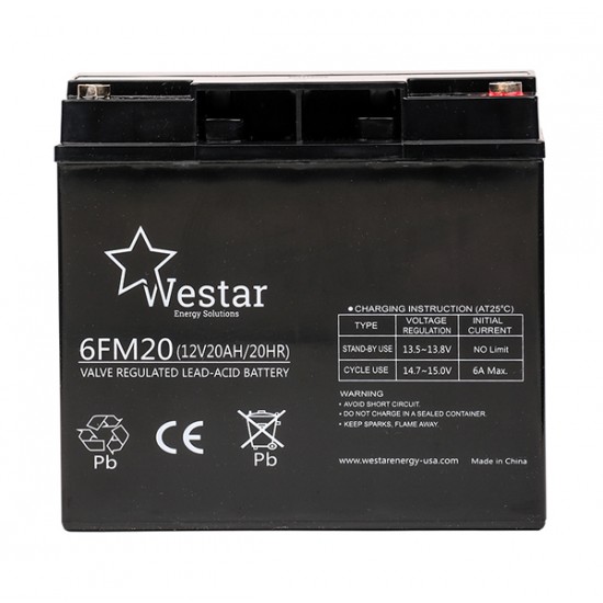 Westar μπαταρία μολύβδου FM 12V 20Ah "10 Χρόνια Design Life" (6FM20)