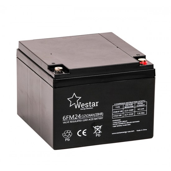 Westar Lead Acid battery FM 12V 24Ah 10 Years "Design Life" (6FM24)