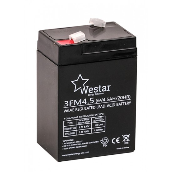 Westar Lead Acid battery FM 6V 4.5Ah (3FM4.5)