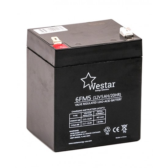 Westar Lead Acid battery 12V 5Ah (6FM5)