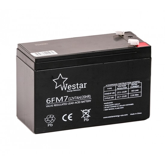 Westar Lead Acid battery 12V 7Ah (6FM7)