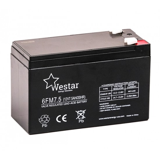 Westar μπαταρία μολύβδου FM 12V 7.5Ah (6FM7.5)