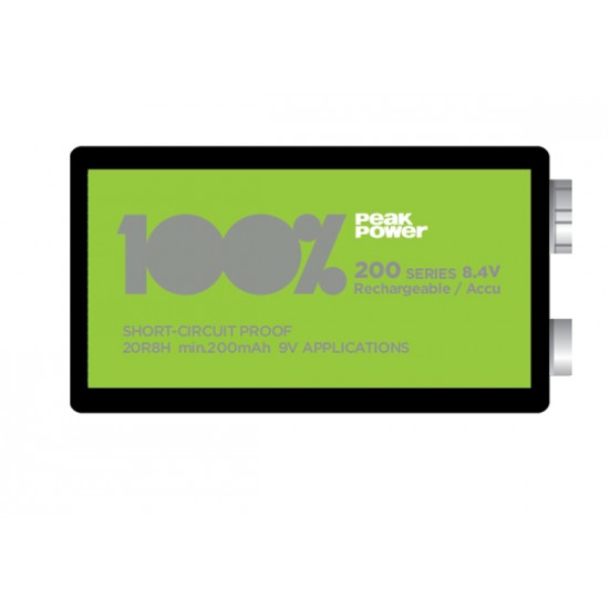 Peak Power by GP rechargeable battery NiMh 9V 200 mAh Peak Power by GP rechargeable battery NiMh 9V 200 mAh