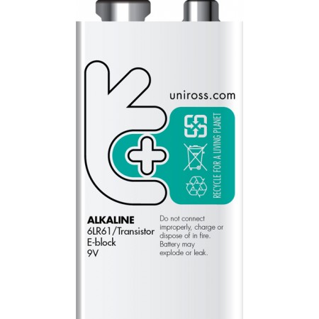 Uniross Power Plus αλκαλική μπαταρία 9V - 6LR61 Uniross Power Plus αλκαλική μπαταρία 9V - 6LR61