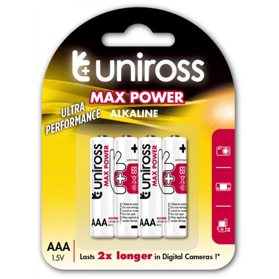 Uniross MAX Power ενισχυμένη αλκαλική μπαταρία AAA - LR03