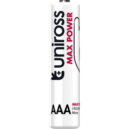 Uniross MAX Power ενισχυμένη αλκαλική μπαταρία AAA - LR03 Uniross MAX Power ενισχυμένη αλκαλική μπαταρία AAA - LR03