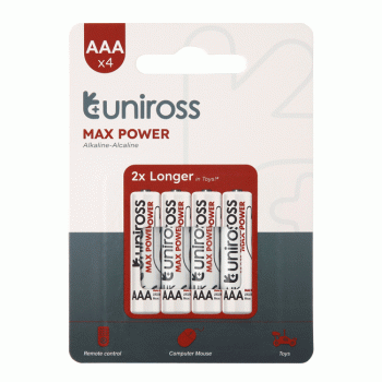 Uniross MAX Power ενισχυμένη αλκαλική μπαταρία AAA - LR03