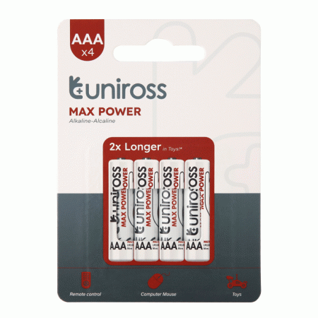 Uniross MAX Power ενισχυμένη αλκαλική μπαταρία AAA - LR03
