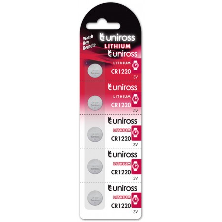 Uniross CR1220 μπαταρία λιθίου 3V Uniross CR1220 μπαταρία λιθίου 3V