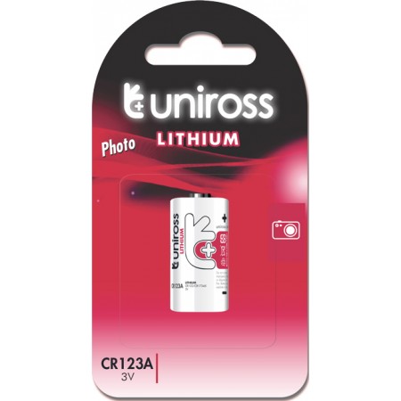 Uniross CR123A photo μπαταρία λιθίου 3V Uniross CR123A photo μπαταρία λιθίου 3V