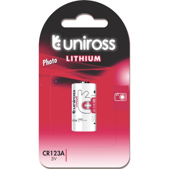 Uniross CR123A Lithium photo battery 3V