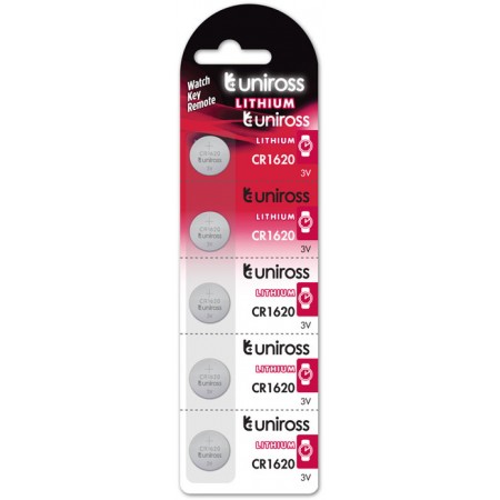 Uniross CR1620 μπαταρία λιθίου 3V Uniross CR1620 μπαταρία λιθίου 3V