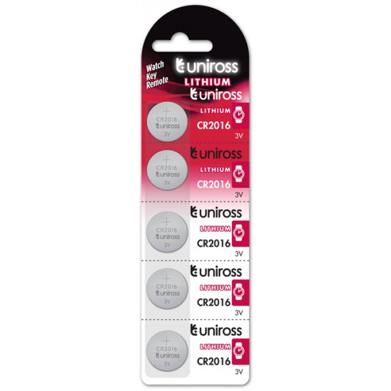 Uniross CR2016 Lithium button cell 3V 80mAh