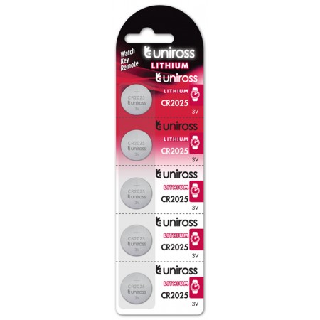 Uniross CR2025 μπαταρία λιθίου 3V 160mAh Uniross CR2025 μπαταρία λιθίου 3V 160mAh
