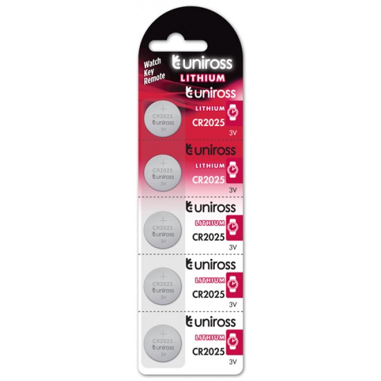 Uniross CR2025 Lithium button cell 3V 160mAh