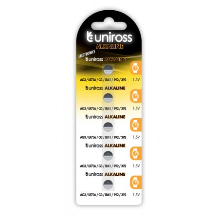 Uniross LR41 (192) αλκαλική μπαταρία 1.5V Uniross LR41 (192) αλκαλική μπαταρία 1.5V