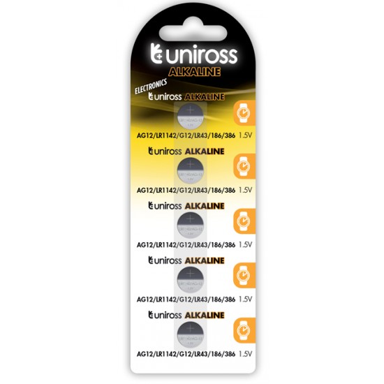 Uniross LR43 (186) alkaline cell 1.5V Uniross LR43 (186) alkaline cell 1.5V
