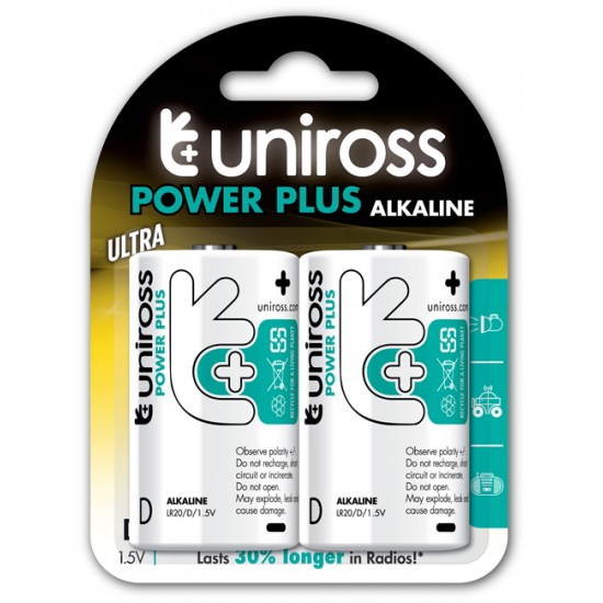 Uniross Power Plus αλκαλική μπαταρία D - LR20 