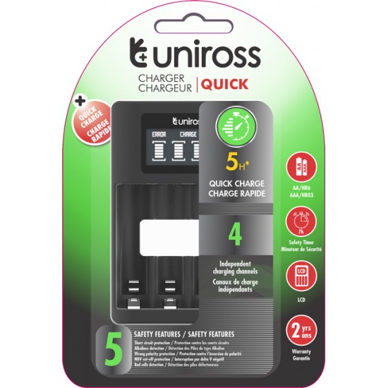 Uniross Φορτιστής QUICK με οθόνη LCD 