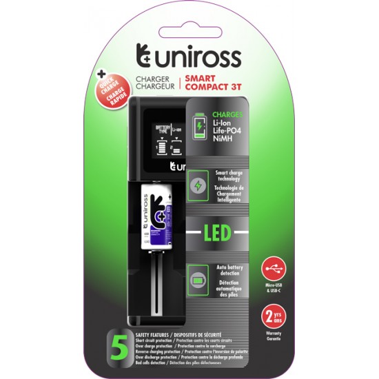 Uniross Φορτιστής Smart Compact 3T LCD