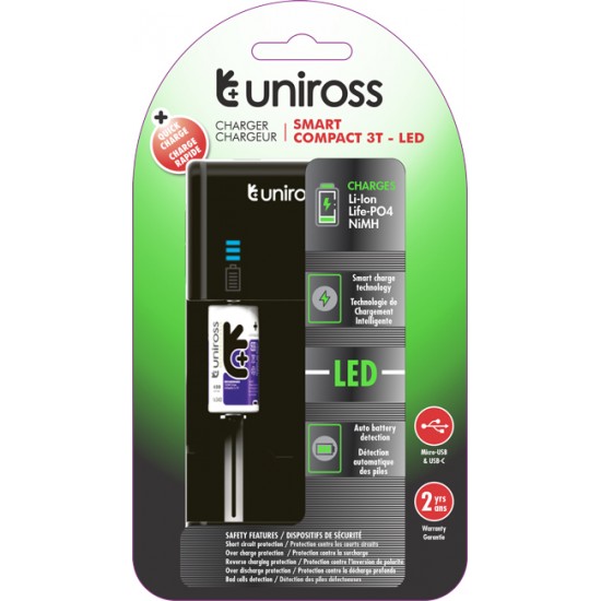 Uniross Φορτιστής Smart Compact 3T LED