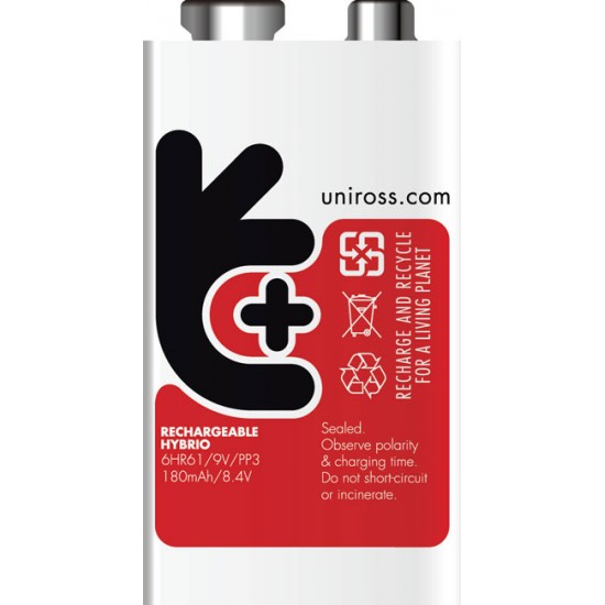 UNIROSS rechargeable battery NiMh 9V 200 mAh UNIROSS rechargeable battery NiMh 9V 200 mAh