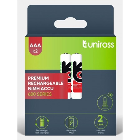 Uniross HYBRIO επαναφορτιζόμενες μπαταρίες AAA 600 mAh NiMh Uniross HYBRIO επαναφορτιζόμενες μπαταρίες AAA 600 mAh NiMh