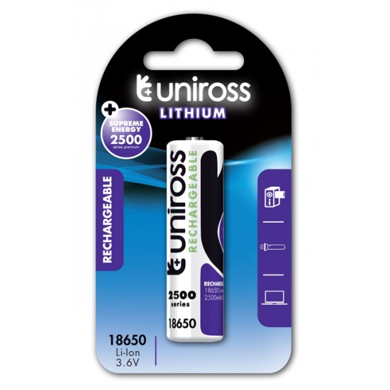 Uniross 18650 Li-Ion rechargeable battery 2500mAh 