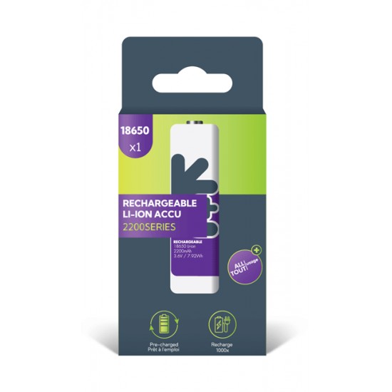 Uniross Li-Ion επαναφορτιζόμενη μπαταρία 18650 2200mAh 30A Uniross Li-Ion επαναφορτιζόμενη μπαταρία 18650 2200mAh 30A
